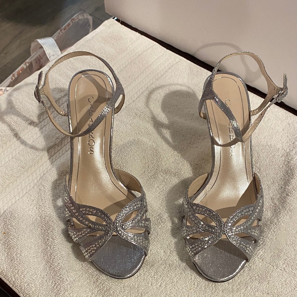 Silver Strappy Women's Sandals